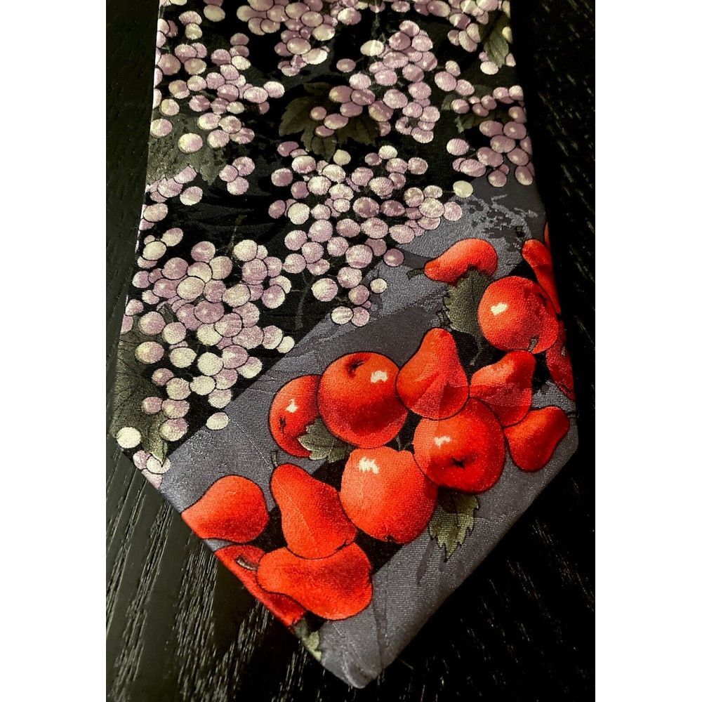 Anthony Sicari 100% Silk Men's Neck Tie Multicolor Fruit Pear Themed Tie NEW! - Picture 3 of 4